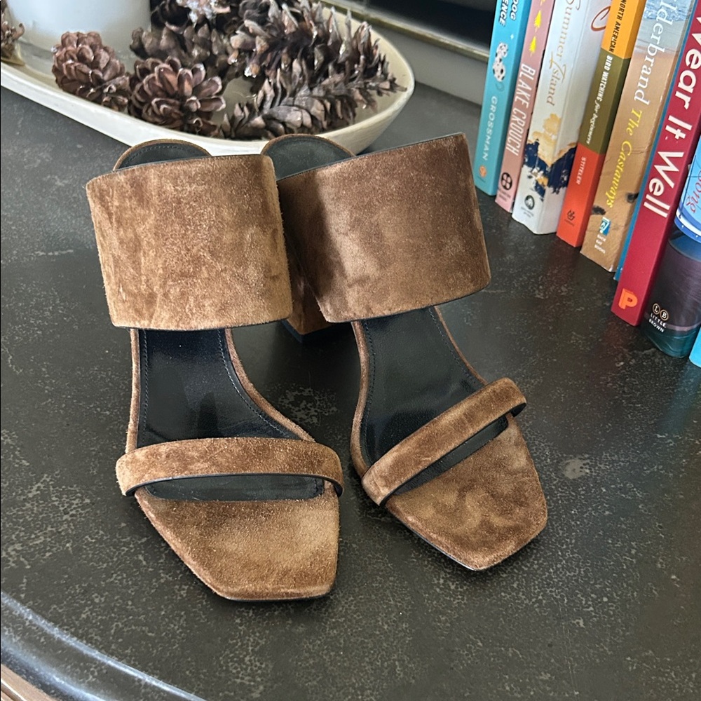 Saint Laurent Brown Suede Heels